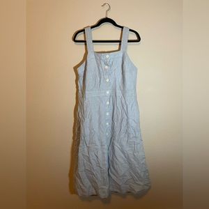 Talbots, baby blue/light blue dress with white buttons. Size 14. NWT